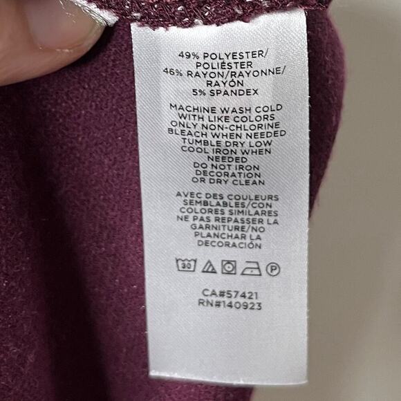 Lou & Grey Loft Women's Textured Stripe Ponte Leggings M Maroon Red Stretch Pant - Picture 6 of 7